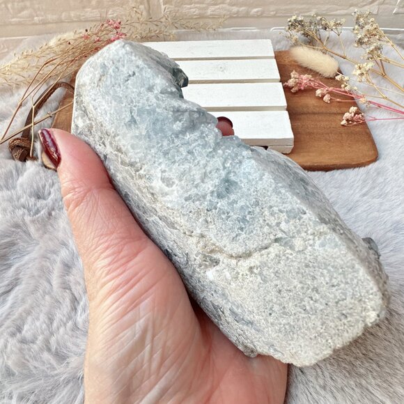 Beautiful Large Celestite Raw Crystal Cluster Tower - Picture 6 of 10